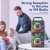 Speakers. 60W Portable Wireless Loud Outdoor Home Party Bluetooth Speaker with Subwoofer. FM Radio. LED Colorful Lights. Microphone. Remote and Big Powerful Stereo Deep Bass Sound Boombox