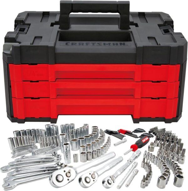 Craftsman 262-Piece Mechanic Tool Set. Master Socket Set with 3-Drawer VERSASTACK Tool Box. SAE/Metric Set (CMMT45309)