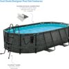 Funsicle 167 by 98 by 39.5 Inches Oasis Designer Oval Frame Outdoor Above Ground Swimming Pool Pool Set with Accessories. Dark Herringbone Gray