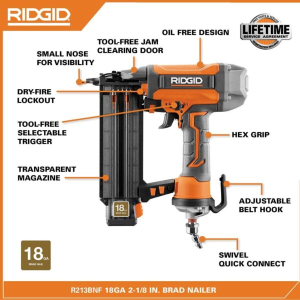 6 Gal. Portable Electric Pancake Air Compressor w/ 18GA Brad Nailer. 16GA Straight Finish Nailer. & 18GA Finish Stapler R69603FK