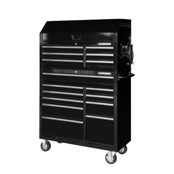 D1DB5D17-FC88-524F-B1CC-4EBC9724BD31.jpg 41 in. 16-Drawer Tool Chest and Cabinet Combo in Gloss Black