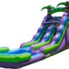 HeroKiddo 16' Purple Tropical Lightweight Premium Commercial Grade Water Slide Inflatable with Attached Pool for Kids and Adults (with Blower). Wet Dry Use. Summer Fun
