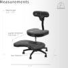 VIVO Cross-Legged Office Chair – Adjustable Height Floor Chair with Back Support for Yoga. Meditation. and ADHD (Black. CHAIR-CL02B-R)
