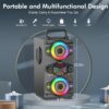 Speakers. 60W Portable Wireless Loud Outdoor Home Party Bluetooth Speaker with Subwoofer. FM Radio. LED Colorful Lights. Microphone. Remote and Big Powerful Stereo Deep Bass Sound Boombox