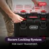 Keter Stack-n-Roll Modular Tools Organizer for Garage Storage and DIY. 3 Piece Resin Rolling Tool Box System for Small Parts