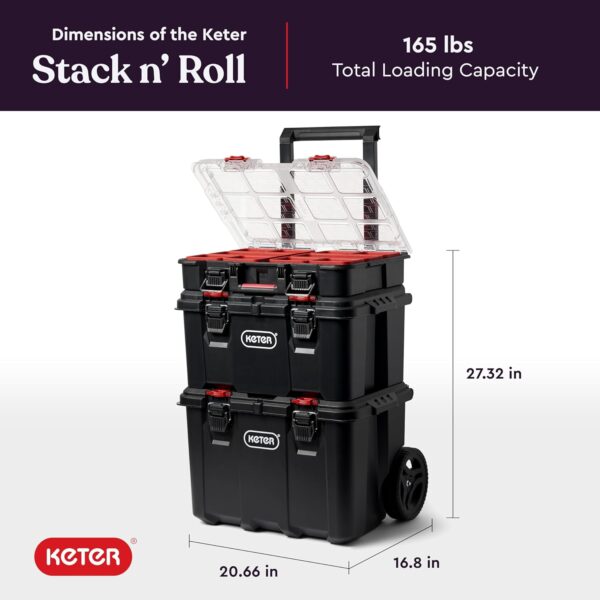 DC94FB78-E009-5391-50E6-FB319E79A1EB.jpg Keter Stack-n-Roll Modular Tools Organizer for Garage Storage and DIY. 3 Piece Resin Rolling Tool Box System for Small Parts