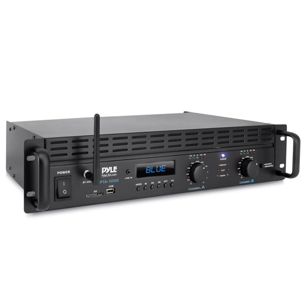 2-Channel Bluetooth Power Amplifier - 2000W Bridgeable Rack Mount Pro Audio Sound Wireless Home Stereo Receiver w/TRS XLR Input.LCD. Bridge Mode. Cooling Fan - Entertainment Speaker System