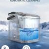 Ice Maker Countertop. Efficient Easy Carry Ice Machine. Self-Cleaning Ice Maker with Ice Scoop & Basket. 9pcs/ 8mins 26.6Lbs Per Day for Home/Office/Kitchen.Black