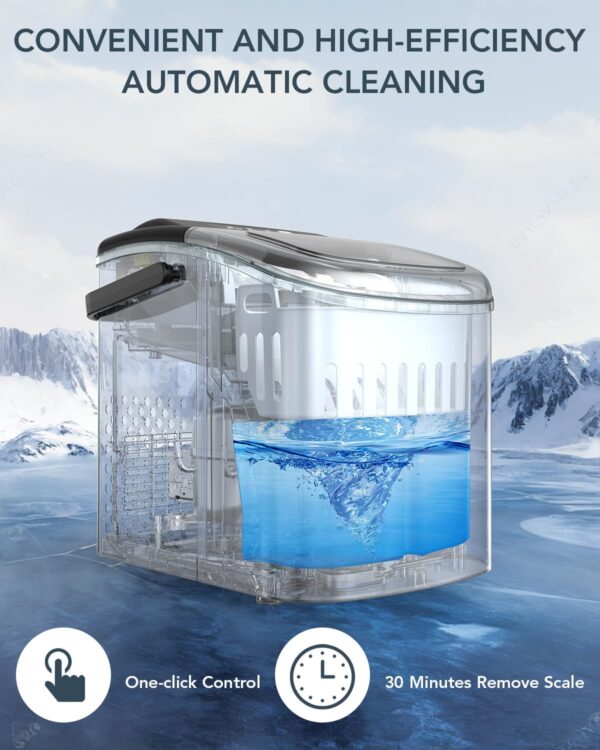 EBFE4C3D-F168-2161-74B2-94A4CD6DC353.jpg Ice Maker Countertop. Efficient Easy Carry Ice Machine. Self-Cleaning Ice Maker with Ice Scoop & Basket. 9pcs/ 8mins 26.6Lbs Per Day for Home/Office/Kitchen.Black