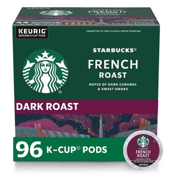 ECEA70B0-1303-CDA6-5B80-69D13558C1AA Starbucks Dark Roast French Roast Arabica K-Cup Coffee Pods, 96 Count