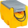 TECSPACE 58 Gallon Gasoline Tank. Portable Fuel Tank with 12V Electric Fuel Transfer Pump. 40 GPM Gasoline Fuel Tank with 4 Meters Hose for Gasoline Transportation (Yellow. 58 gal)