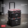 Keter Stack-n-Roll Modular Tools Organizer for Garage Storage and DIY. 3 Piece Resin Rolling Tool Box System for Small Parts