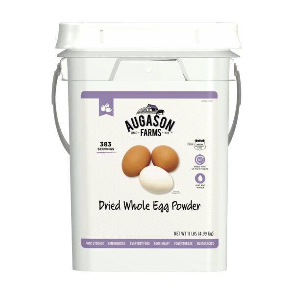 EEE10899-D533-45A4-423D-A0C96E4039CD.jpg Augason Farms Dried Whole Egg Powder Emergency Food Supply 11 Pound 4-Gallon Pail 383 Servings