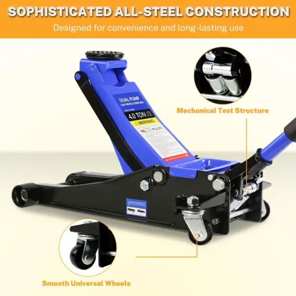 EFCF208E-7FA6-D942-4C42-BA52A8E6E6CD.webp 4-Ton Floor Jack. Low Profile Car Jack. Heavy-Duty Trolley Jack Car Lift with Dual Pump Pistons. Lifting Range 4"-21". 8000LBS