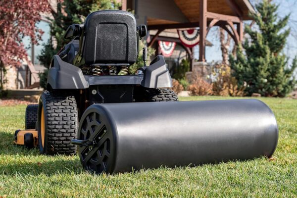 EFF488C5-1D34-7CCF-58D7-8D52EA30529B.jpg Agri-Fab 45-0604 18" x 48" Tow Behind Poly Lawn Roller 550 lbs Weight with Water. Poly Drum and Steel Frame. with Plug. Designed for Lawn and Garden Tractors