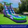HeroKiddo 16' Purple Tropical Lightweight Premium Commercial Grade Water Slide Inflatable with Attached Pool for Kids and Adults (with Blower). Wet Dry Use. Summer Fun