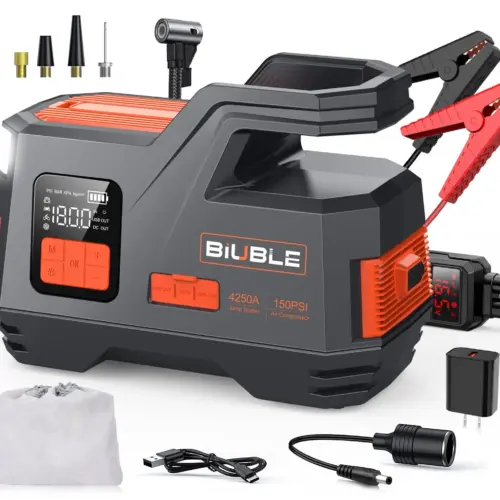Car Jump Starter with Air Compressor. 4500A Peak 26800mAh 12V Auto with 150PSI Tire Inflator（up to All Gas or 10.0L Diesel Engine）