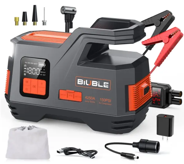 FB5C077C-BA66-74DD-06B6-A43FBAFD828C.webp Car Jump Starter with Air Compressor. 4500A Peak 26800mAh 12V Auto with 150PSI Tire Inflator(up to All Gas or 10.0L Diesel Engine)