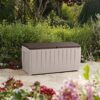 Novel Plastic Deck Storage Container Box Outdoor Patio Furniture 90 Gal. Brown