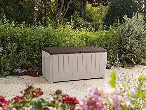 Novel Plastic Deck Storage Container Box Outdoor Patio Furniture 90 Gal. Brown