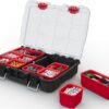 Keter Stack-n-Roll Modular Tools Organizer for Garage Storage and DIY. 3 Piece Resin Rolling Tool Box System for Small Parts