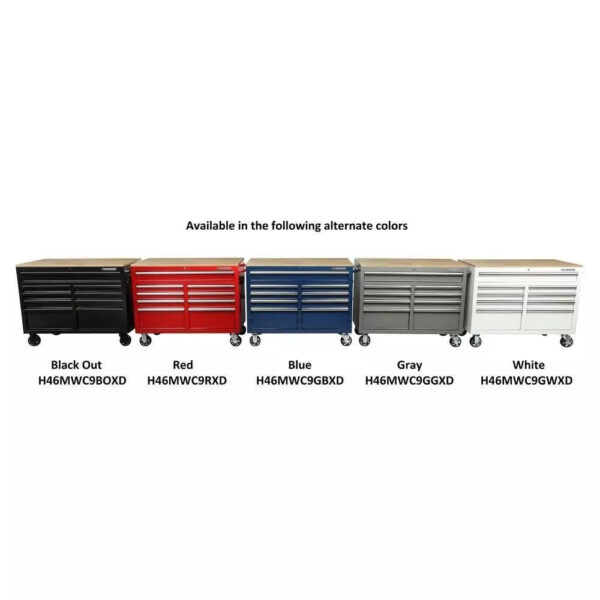 cfa638ae220649d9a6ffbf7d460d2d87 46 in. W x 24 in. D 9-Drawer Gloss Black Deep Tool Chest Mobile Workbench