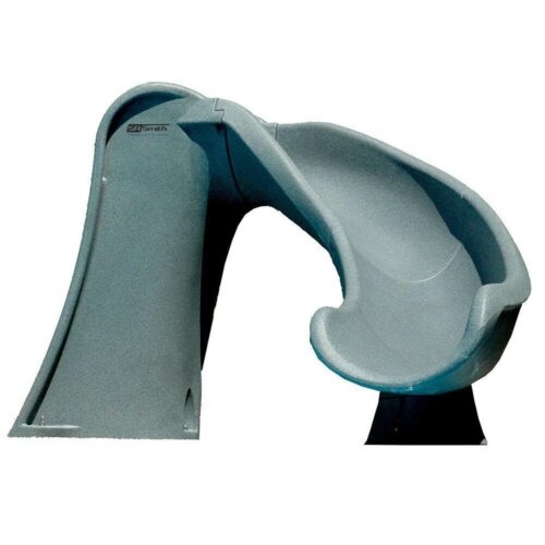 698-209-58124 Cyclone Right Curve Swimming Pool Slide, Gray Granite