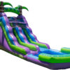 16’ Purple Tropical Lightweight Premium Commercial Grade Water Slide Inflatable with Attached Pool for Kids and Adults (with Blower), Wet Dry Use, Summer Fun