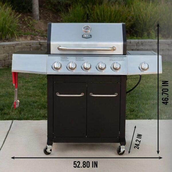 d6ea0e60538d42a68a08d580f73d89d9 5-Burner Propane Gas Grill with Side Burner
