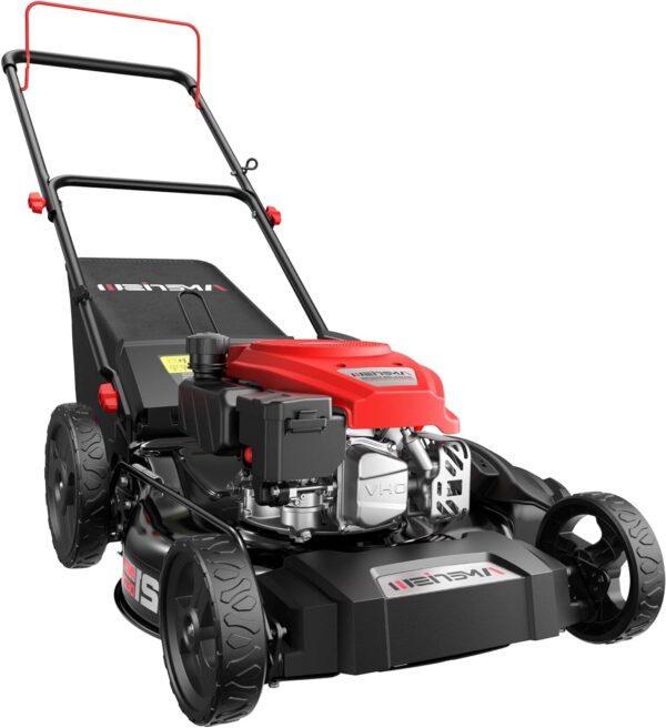 e682e8c49c8a49b8b06445da6b00cd8f 21′′ Steel Deck Gas Lawn Mower, Heavy-Duty 3-in-1 Push Mower