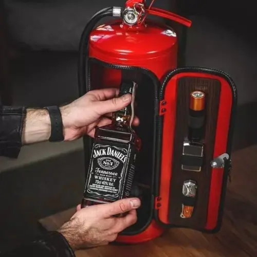 Fire Extinguisher "My Cave My Rules" Mini Can Bar Set Personalized Gift For Men