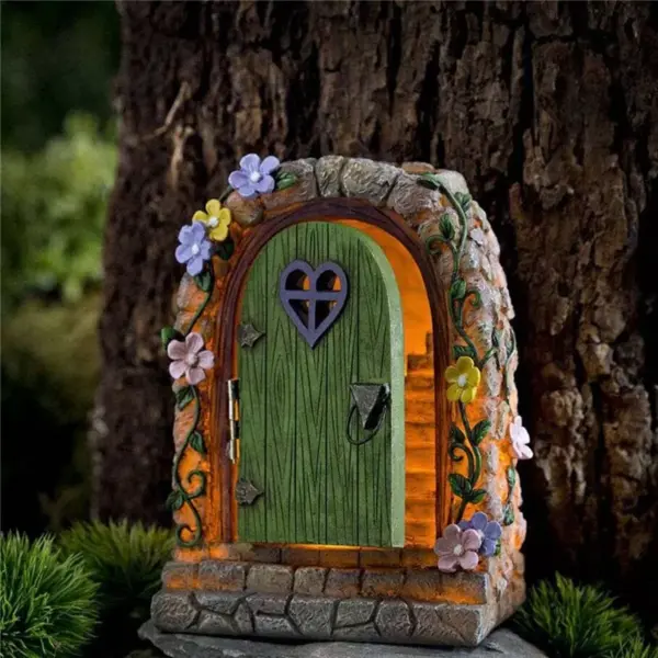 f2f8831778174b0b07340112d78f54b0.webp Solar Fairy Garden Stone Gate Resin Fairy Garden Ornament
