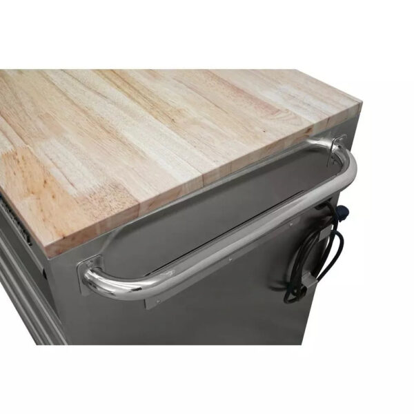 fac3260cb8344587959d2abd9c69dd52 72 in 18-Drawer 24 in. D Mobile Workbench with Solid Wood Top Stainless Steel